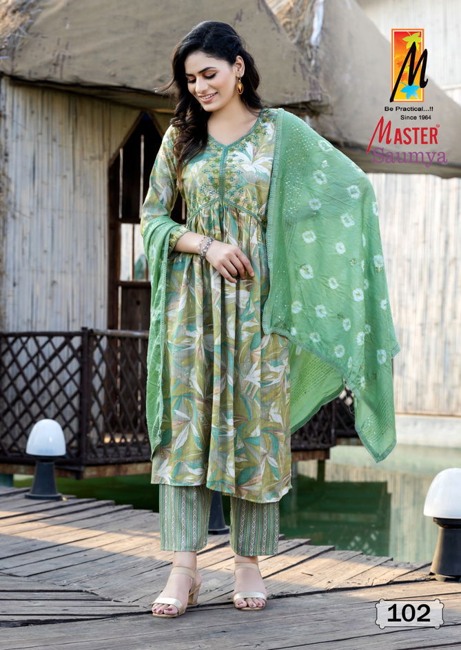 Saumya By Master Aaliya Cut Kurti With Bottom Dupatta Wholesale Suppliers In India
